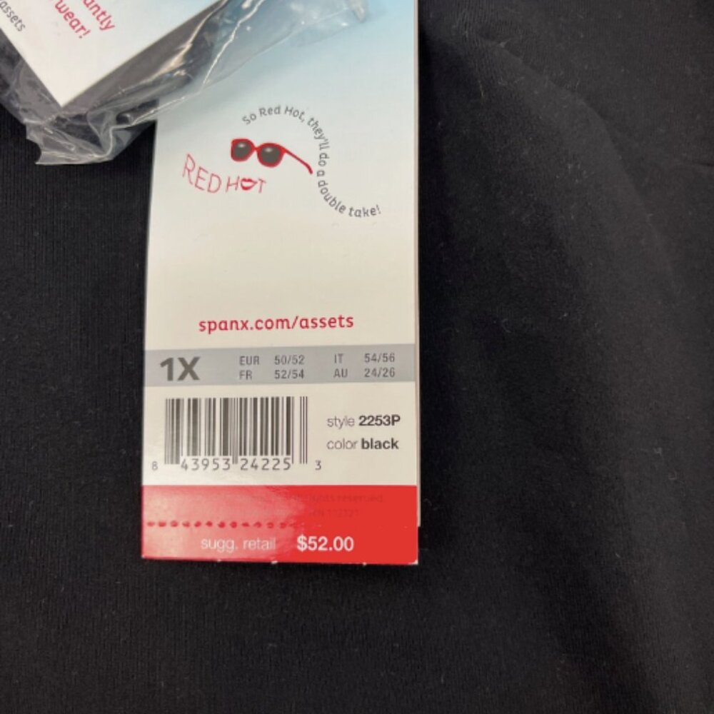 Spanx NWT Assets Red Hot Label Black Sleek Slimmers Full Slip Convertible 1X - Picture 7 of 14